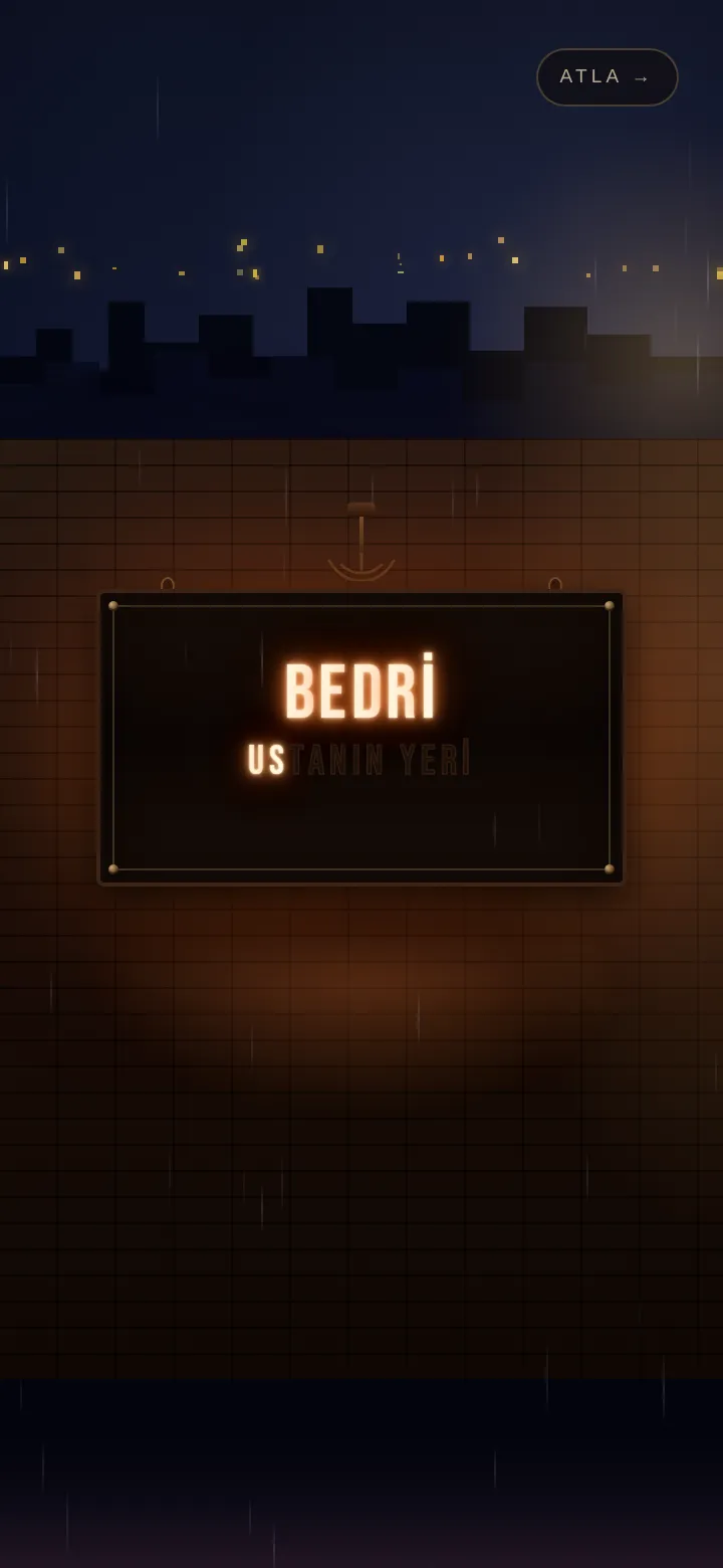 Bedri Ustanın Yeri menü önizleme
