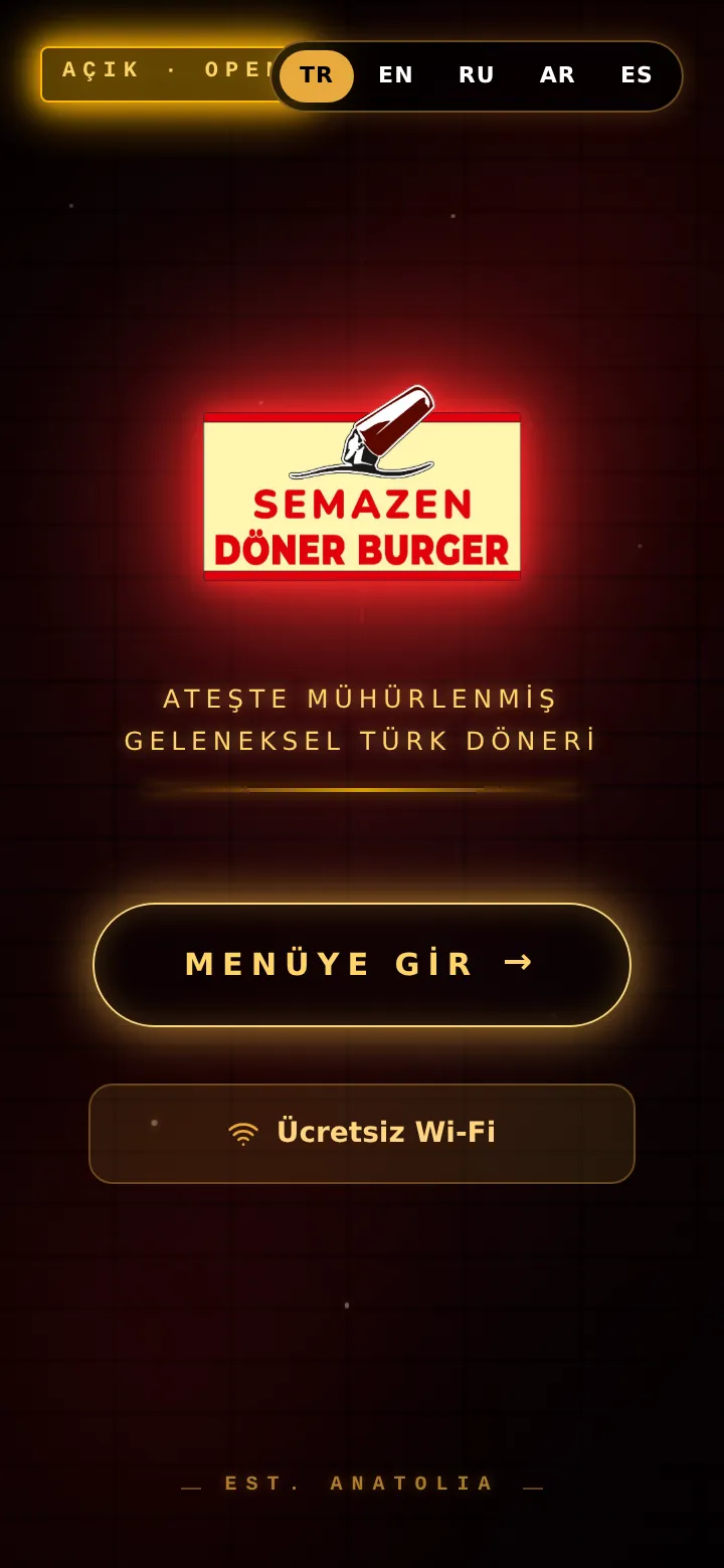 Semazen Döner & Burger menü önizleme